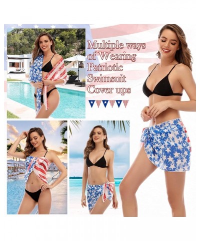 American Flag Bathing Suit Women 4th of July Wrap Skirt Swim Cover Up Bikini Dress Short Skirts Sarong F American Flag $8.25 ...