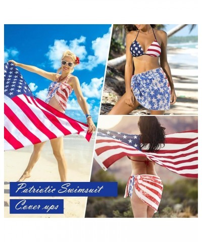 American Flag Bathing Suit Women 4th of July Wrap Skirt Swim Cover Up Bikini Dress Short Skirts Sarong F American Flag $8.25 ...