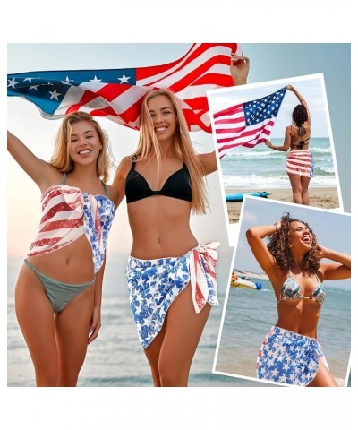 American Flag Bathing Suit Women 4th of July Wrap Skirt Swim Cover Up Bikini Dress Short Skirts Sarong F American Flag $8.25 ...