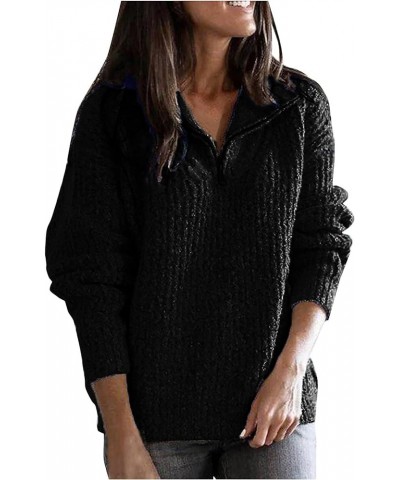 Fall Sweaters for Women 2023 Trendy Long Sleeve Color Block Patchwork Pullover Casual Crewneck Knit Sweater Tops A2 Black $12...