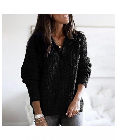 Fall Sweaters for Women 2023 Trendy Long Sleeve Color Block Patchwork Pullover Casual Crewneck Knit Sweater Tops A2 Black $12...