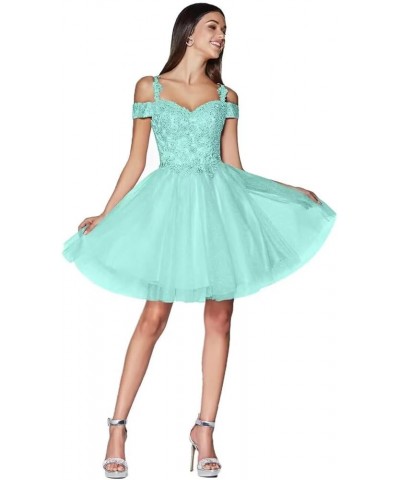 Short Homecoming Dresses for Teens Lace Appliques Tulle Prom Dress for Women Mini Cocktail Dress Mint $25.01 Dresses