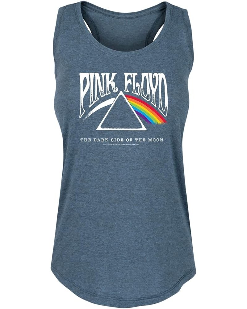 Pink Floyd - DSOTM - Women's Racerback Tank Top Heather Blue $10.08 Tanks