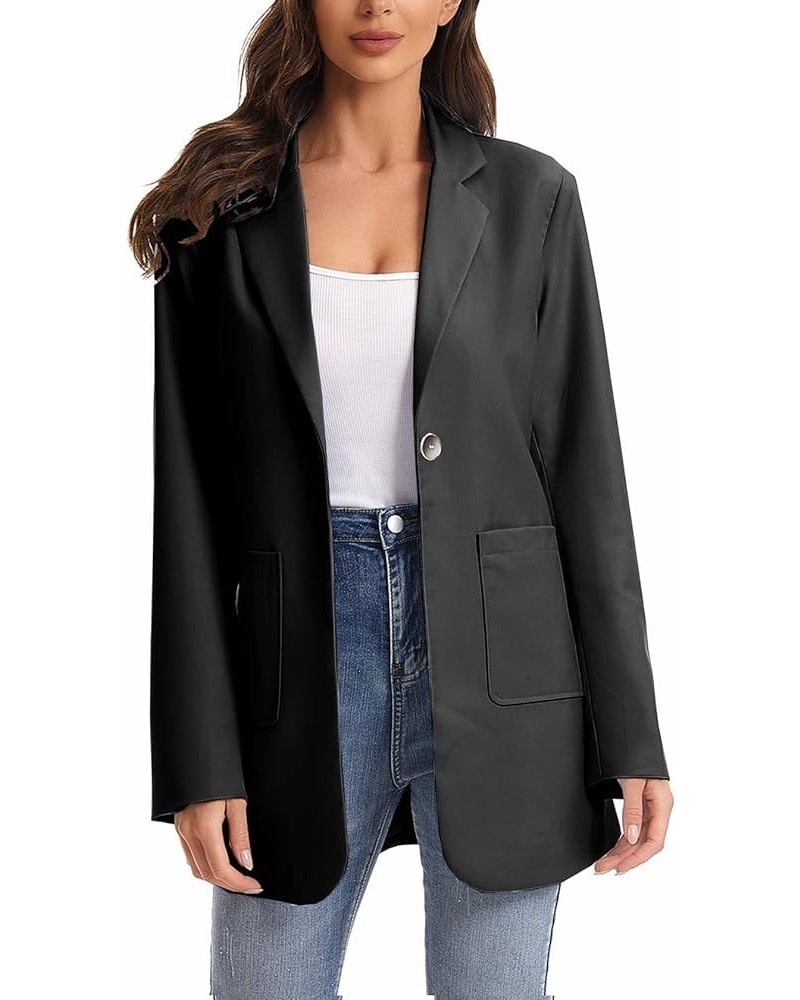 Womens Casual Blazers Long Sleeve Lapel Collar Work Office Jacket Black $14.99 Blazers