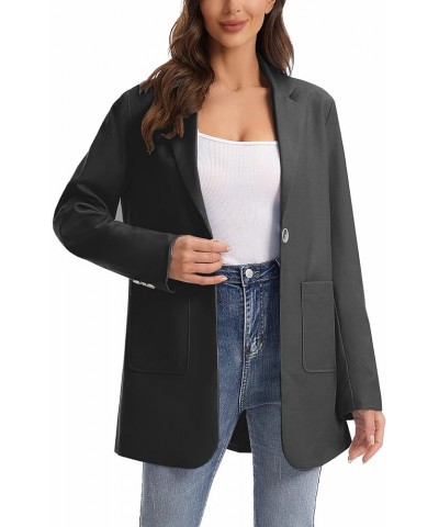 Womens Casual Blazers Long Sleeve Lapel Collar Work Office Jacket Black $14.99 Blazers