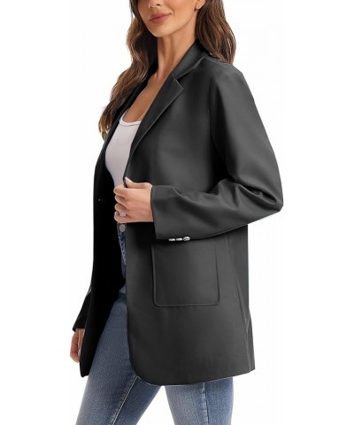 Womens Casual Blazers Long Sleeve Lapel Collar Work Office Jacket Black $14.99 Blazers