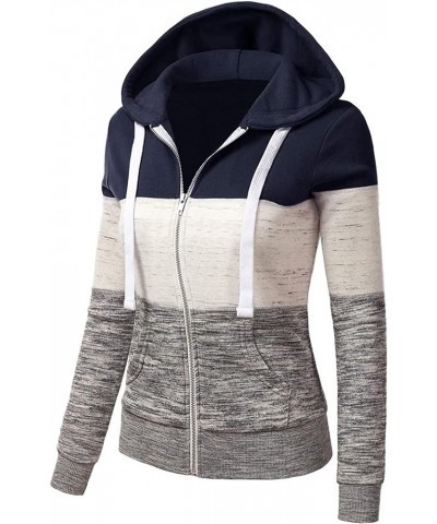 Women's Full Zip Up Hoodies Long Sleeve Color Block Hooded Sweatshirts Jackets Casual Lightweight Coat with Pockets F-blue $1...