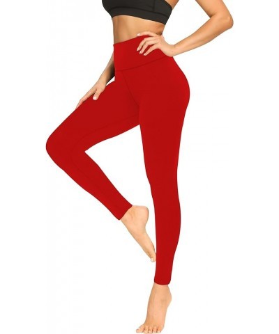 Soft Leggings for Women - High Waisted Tummy Control No See Through Workout Yoga Pants G-red Small-Medium $8.81 Pants