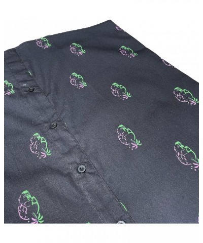 Official Molokai Button up Slim Fit Hawaiian Short Sleeve Shirts Neon Skulls $15.84 Shirts