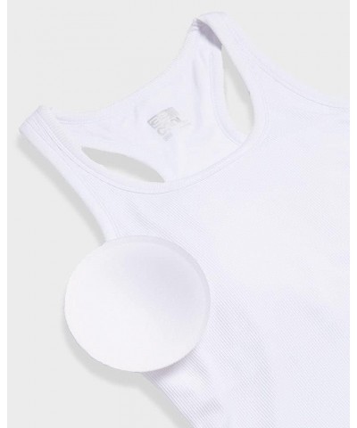 32 DEGREEES Women’s Soft Rib Racerback Bra Tank | with Built-in Cups | Fitted White $13.48 Tanks