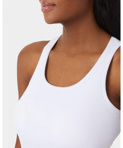 32 DEGREEES Women’s Soft Rib Racerback Bra Tank | with Built-in Cups | Fitted White $13.48 Tanks