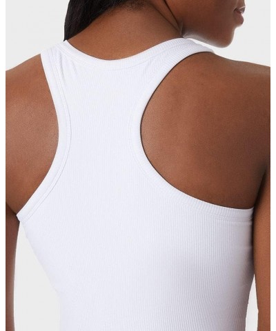 32 DEGREEES Women’s Soft Rib Racerback Bra Tank | with Built-in Cups | Fitted White $13.48 Tanks