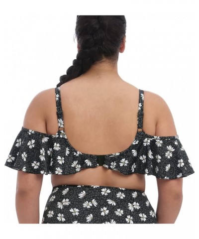 Plain Sailing Bardot Ruffle Underwire Bikini Top (ES7273) Black Daisy $32.51 Swimsuits