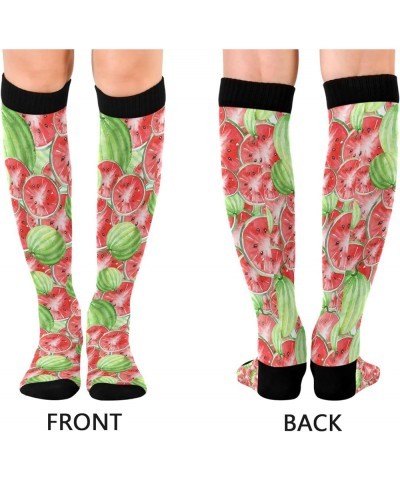 Unicorn Star Compression Socks for Women and Men Circulation Colorful Long Socks for Athletic Running 1 2 Watermelon $10.19 A...
