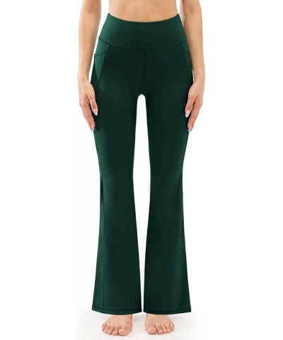 Women's Flare Leggings with Pockets Tummy Pants High Waisted Pants Pants for Women Athletic Leggings for Women High Green-g $...