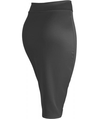 LL Womens Scuba Midi Skirt - Made in USA Wb700_charcoal $10.38 Skirts