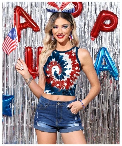 Women's 4th of July Sexy American Flag Patriotic Crop Tank Top Usa Tie Dye 1 $13.10 Tanks