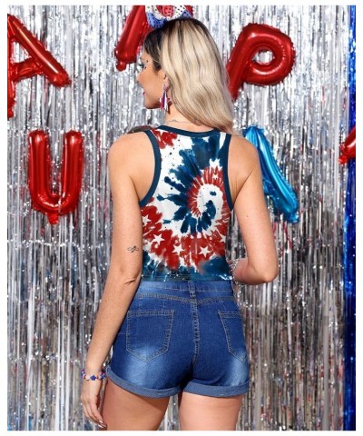 Women's 4th of July Sexy American Flag Patriotic Crop Tank Top Usa Tie Dye 1 $13.10 Tanks