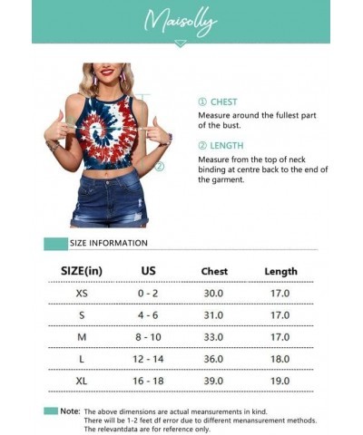 Women's 4th of July Sexy American Flag Patriotic Crop Tank Top Usa Tie Dye 1 $13.10 Tanks