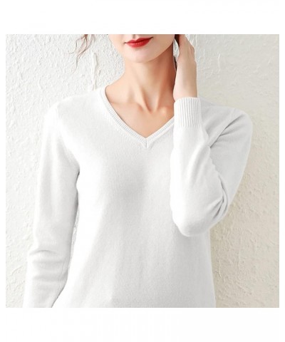 Women's Lightweight Sweaters - Long Sleeve Basic Casual Knit Fashion Sweater Swv002 / White $10.06 Sweaters