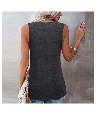 Womens U Neck Sleeveless Vest Rib Knit Base Cami Tank Tops Casual Summer Workout T-Shirt Basic Slim Fit Tee Shirt Blouse X1-g...