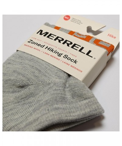 Men's and Women's Zoned Cushioned Wool Hiking Low Cut Socks-1 Pair Pack-Breathable Arch Support Gray $11.85 Activewear