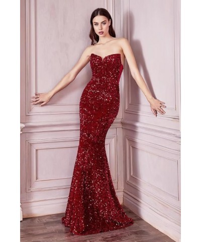 Women's Sequin Mermaid Prom Dresses Long Strapless Sweetheart Fitted Formal Evening Party Gowns Pink $34.44 Dresses