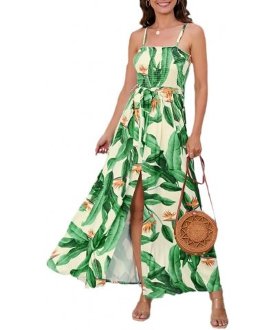 Women's Deep V-Neck Casual Dress Summer Floral Print Split Maxi Dress for Beach Party Lq486-xing $10.66 Activewear