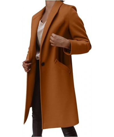 Women's Basic Wool Blend Pea Coats,Essential Double Breasted Midi Wool Blend Pea Coats Blazer Warm Winter Big Jackets 13-brow...