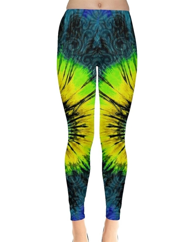 Womens Tribal Aztec African Native American Ethnic Elephant Leggings, XS-5XL Blue Tie Dye $17.99 Leggings