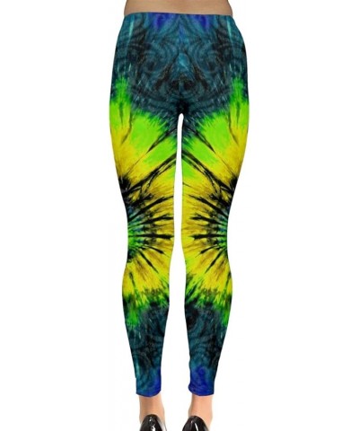 Womens Tribal Aztec African Native American Ethnic Elephant Leggings, XS-5XL Blue Tie Dye $17.99 Leggings