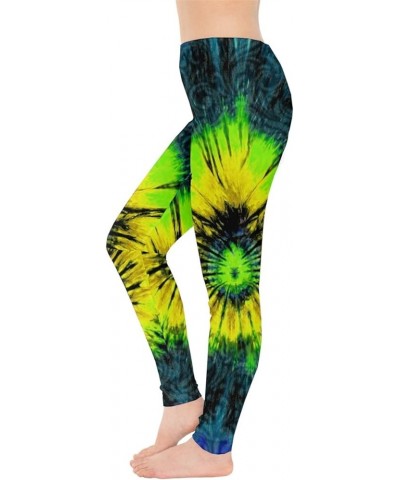 Womens Tribal Aztec African Native American Ethnic Elephant Leggings, XS-5XL Blue Tie Dye $17.99 Leggings