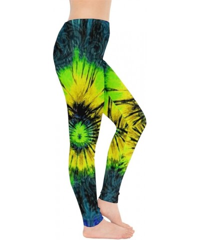 Womens Tribal Aztec African Native American Ethnic Elephant Leggings, XS-5XL Blue Tie Dye $17.99 Leggings