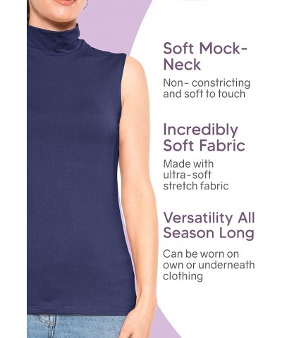 Women's Oh So Soft Long Sleeve and Sleeveless Mockneck Top Sleeveless Brown $12.71 T-Shirts