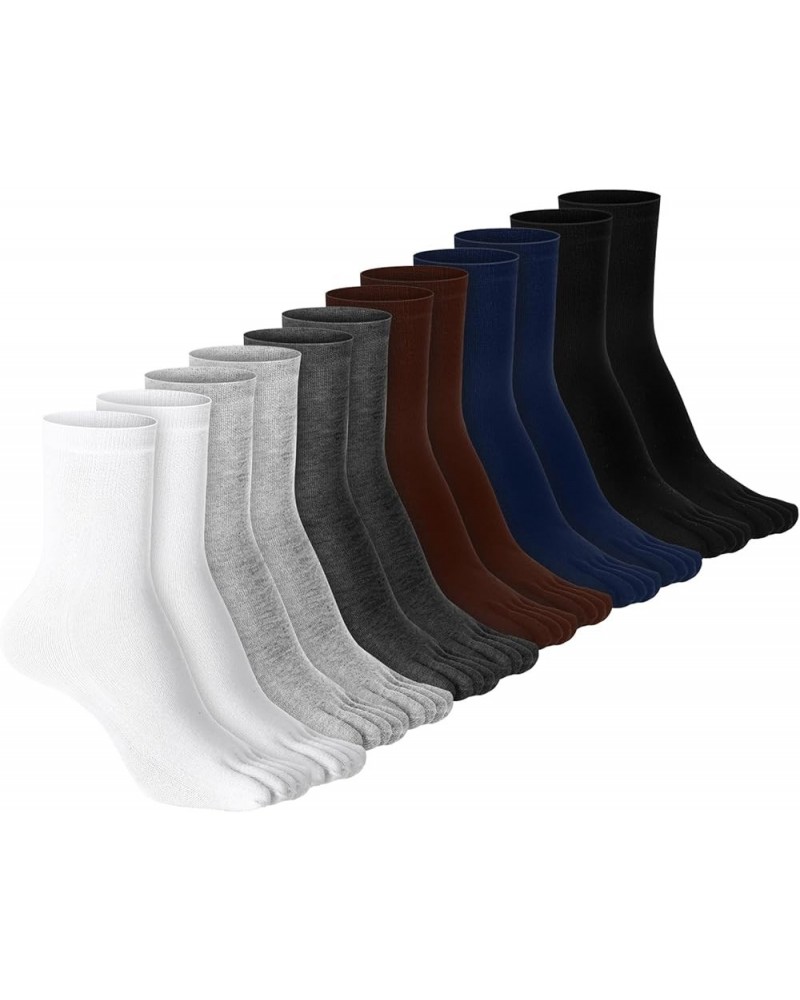 6 Pairs Women Five Toe Socks Cotton Breathable Compression Pure Color Tube Socks for Women Men Kid Athletic Running Black, Wh...