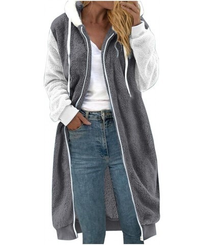 Womens Fuzzy Sherpa Pullover Hoodie Long Zip Up Fleece Jacket Plus Size Tunic Length Hoodies Soft Comfy Sweater Coat 03 Dark ...