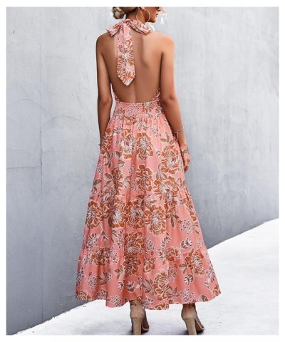 Off Shoulder Boho Floral Swing Mini Dress Summer Strapless Pleated Short Dress Pink Floral $19.07 Dresses