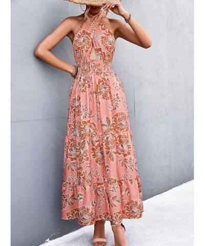 Off Shoulder Boho Floral Swing Mini Dress Summer Strapless Pleated Short Dress Pink Floral $19.07 Dresses