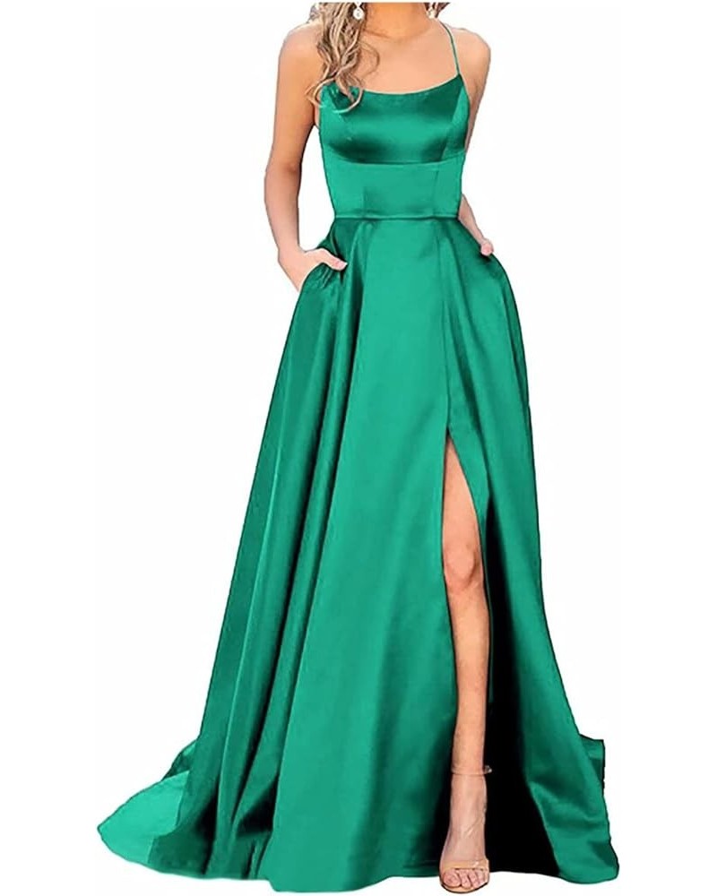 Party Dresses for Women Plus Size Spaghetti Strap Fashion A Line Dresses Green $12.60 Activewear