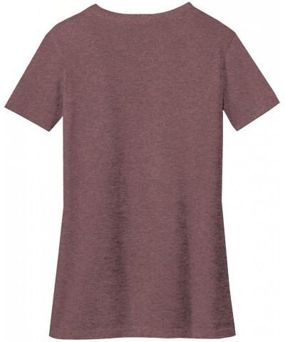 Ladies Soft Heather Blend V-Neck T-Shirts in Sizes XS-4XL Rose Fleck $16.19 Activewear