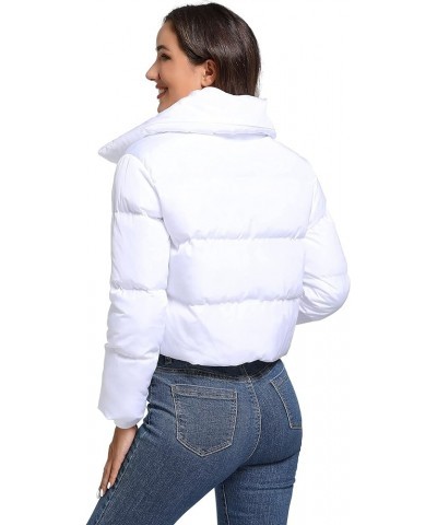 Women's Winter Short Puffer Jacket Lightweight Cropped Jacket Short Puffy Winter Coats for Women Bubble Coat White $11.58 Jac...