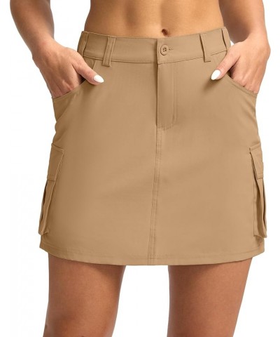 Women's Skort 5 Pockets Cargo Skirt Golf Skirts Skorts Skirts for Women Casual Summer Hiking Dark Khaki $19.23 Skirts
