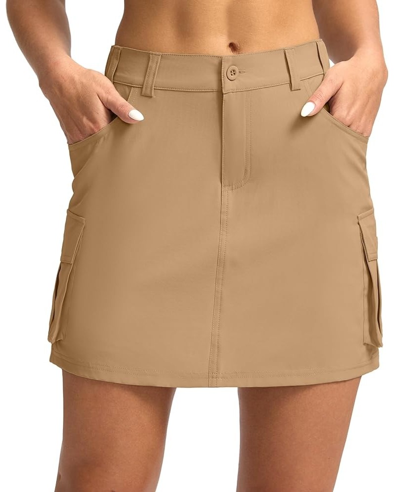 Women's Skort 5 Pockets Cargo Skirt Golf Skirts Skorts Skirts for Women Casual Summer Hiking Dark Khaki $19.23 Skirts