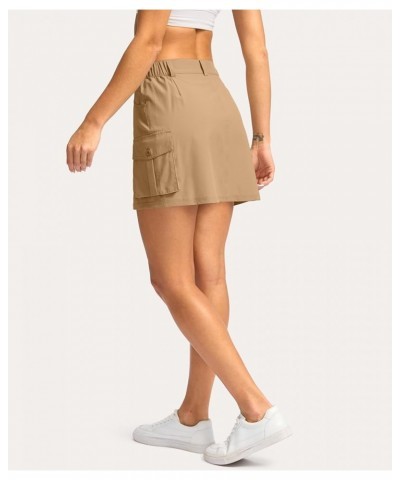 Women's Skort 5 Pockets Cargo Skirt Golf Skirts Skorts Skirts for Women Casual Summer Hiking Dark Khaki $19.23 Skirts