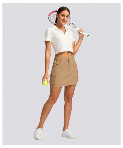 Women's Skort 5 Pockets Cargo Skirt Golf Skirts Skorts Skirts for Women Casual Summer Hiking Dark Khaki $19.23 Skirts