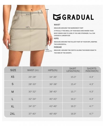 Women's Skort 5 Pockets Cargo Skirt Golf Skirts Skorts Skirts for Women Casual Summer Hiking Dark Khaki $19.23 Skirts