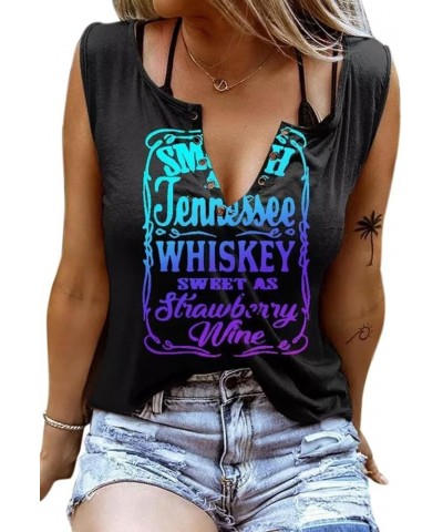 Smooth as Tennessee Whiskey T Shirt Women Drinking Graphic Cute Funny Shirt Tees Letter Print Summer Casual Shirts Tops Black...