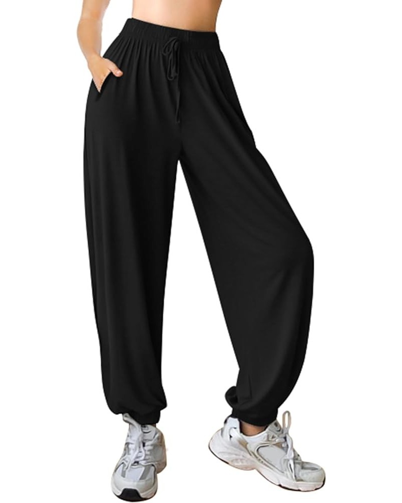 Womens Sweatpants with Pockets Lightweight Joggers Loose Casual Pants Comfy Stretch Yoga Running Workout Lounge Pants Black $...