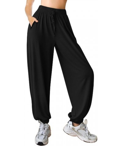 Womens Sweatpants with Pockets Lightweight Joggers Loose Casual Pants Comfy Stretch Yoga Running Workout Lounge Pants Black $...