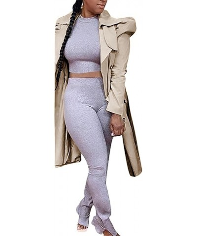 Trench Coats for Women Double Breasted Open Front Long Cardigan Fall Jacket with Pockets Khaki $22.72 Coats